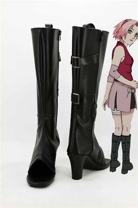 Janpanese Anime Haruno Sakura Cosplay Shoes Boots Customized Size
