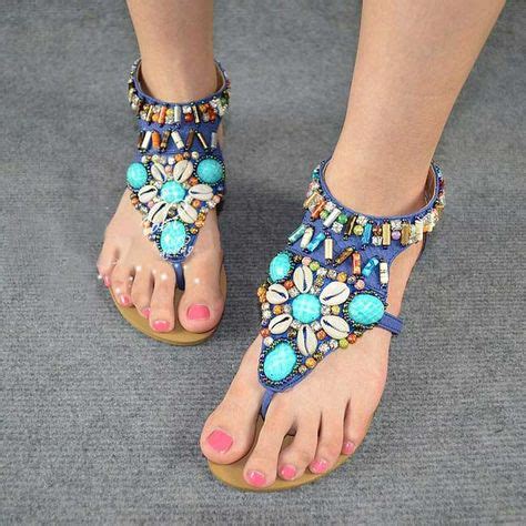 Bohemian Beaded Flat Sandals | Style | Pinterest | Bohemian, Sandals and Bohemian style