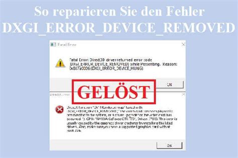 Wege So Reparieren Sie Dxgi Error Device Removed Windows