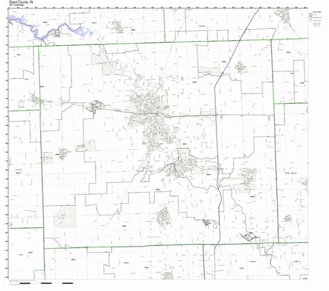 Grant County Indiana In Zip Code Map Not Laminated Office