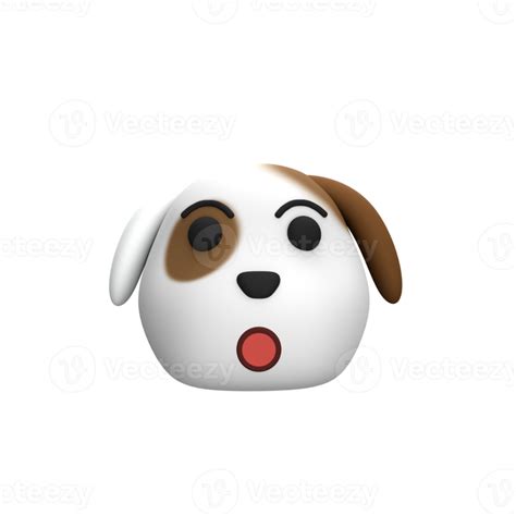 3d Dog Emoji Shocked Face 10882251 Png