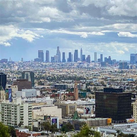 Our Beautiful City Skyline Of Los Angeles With Hollywood In The