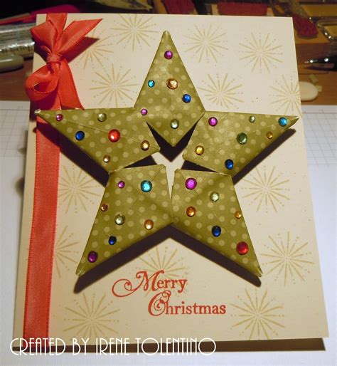 These little paper stars look wonderful on top of this fabulous and easy to learn origami christmas tree. Chit Chats and Crafts : Christmas/Holiday Card #25 ...