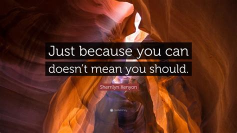sherrilyn kenyon quote “just because you can doesn t mean you should ” 7 wallpapers quotefancy