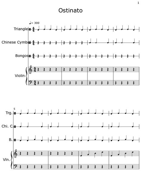 Ostinato Sheet Music For Drum Set Violin