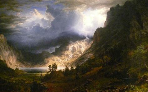 Bierstadt Albert Storm Over The Rocky Mountains