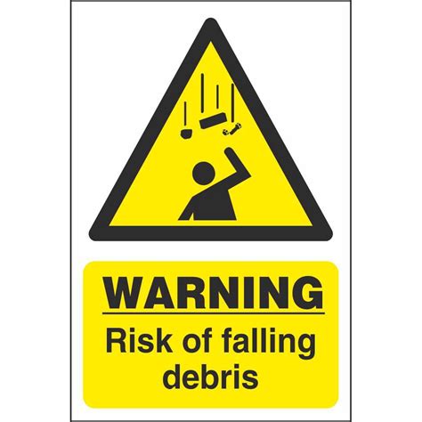 Available in 7 x 10 & 10 x 14 sizes. Warning Risk of Falling Debris Signs | Hazard Construction ...