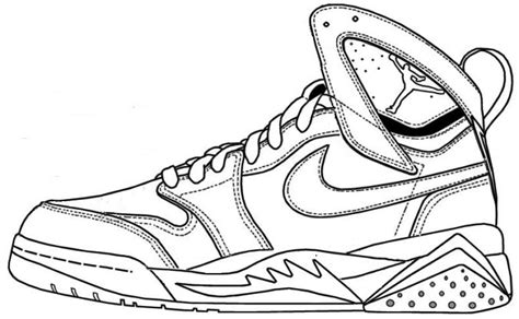 Air Jordan Shoes Coloring Pages To Learn Drawing Outlines Coloring