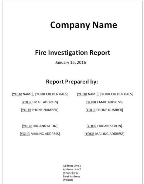 Use this sample to help you write your appeal letter. Investigation Report Template word - Free Formats Excel Word