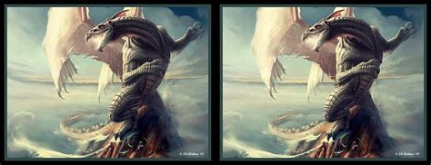 massive dragon gently cross your eyes and focus on the middle image digital art by brian wallace