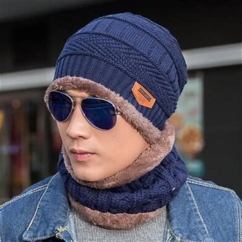 Neck Warmer Winter Hat Knit Cap Scarf Cap Winter Hats For Men Knitted