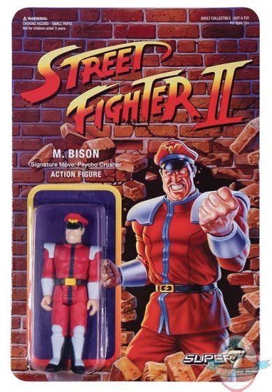 Street Fighter M Bison Reaction Figure Super 7 Man Of Action Figures