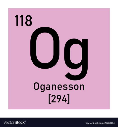 Oganesson Chemical Symbol Royalty Free Vector Image