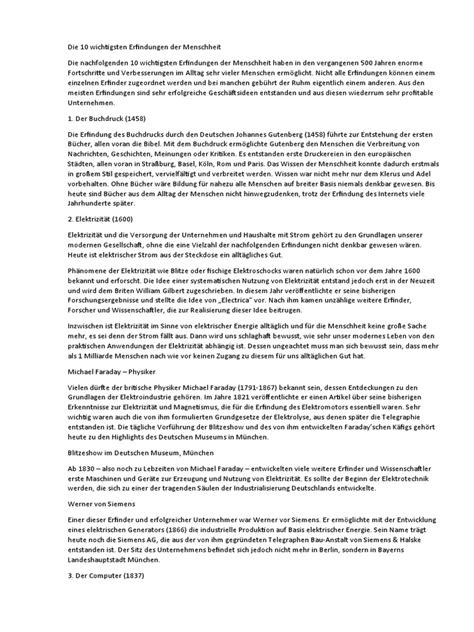 Die 10 Wichtigsten Erfindungen Der Menschheit Pdf
