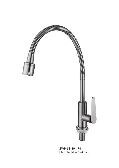 Flexible Pillar Sink Tap 304 74 In Silver