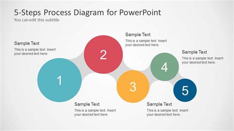 Awesome 5 Steps Process Diagram for PowerPoint - SlideModel