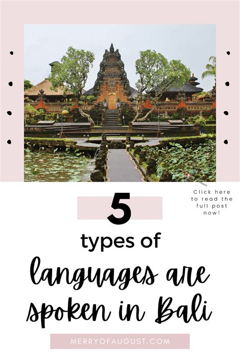 5 Types Of Languages Are Spoken In Bali Merry Of August