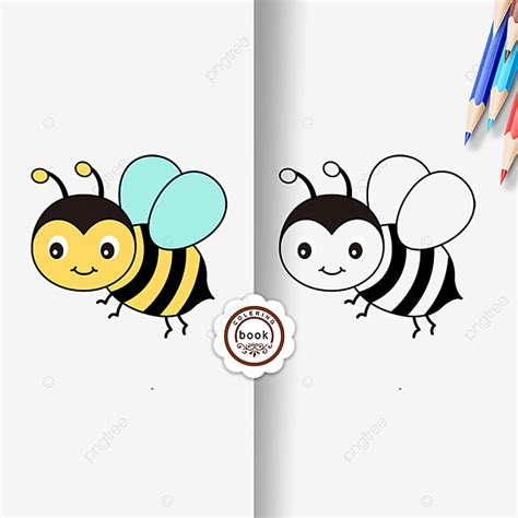 Honigbiene Clipart Schwarz Und Weiß Süße Kleine Biene Seite Clipart