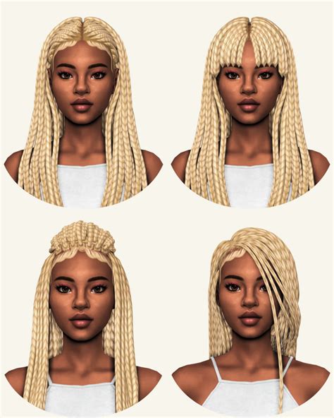 Braids Collection Sims Hair Sims Sims 4 Black Hair