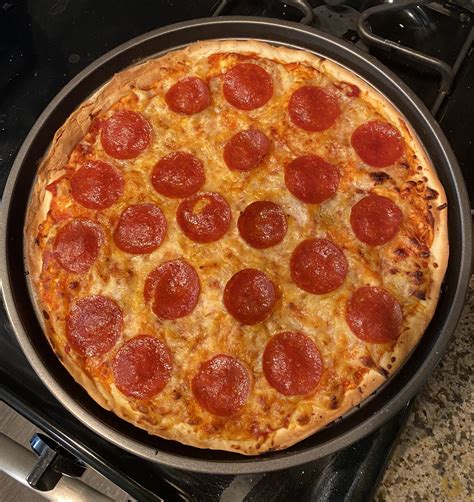 Homemade Thin Crust Pepperoni Pizza Food