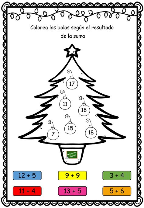 Actividad Especial Navidad Suma Y Colorea Orientacion Andujar