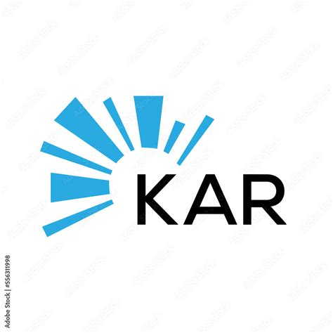Kar Letter Logo Kar Blue Image On White Background And Black Letter