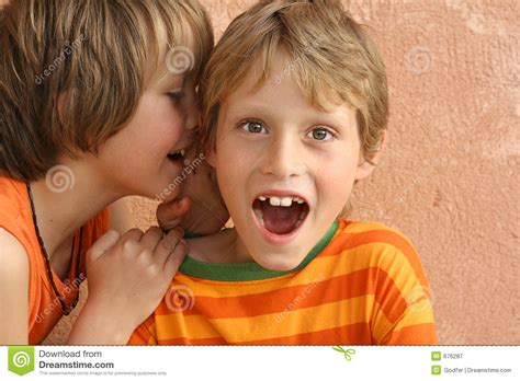 Whispering Secrets stock image. Image of child, blonde - 676287
