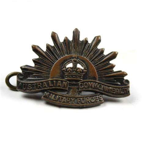 Wwi Australian Commonwealth Military Forces Cap Collar Insignia Badge