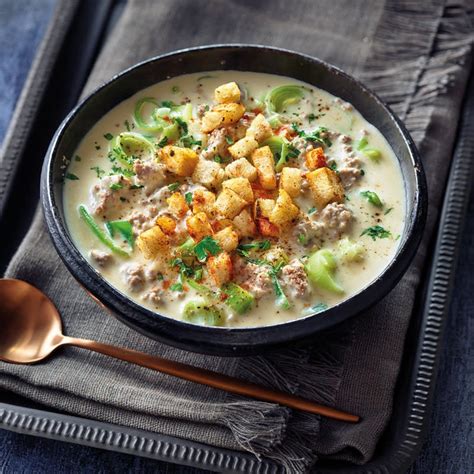 Lauch - Käse - Suppe mit Hackfleisch Rezept