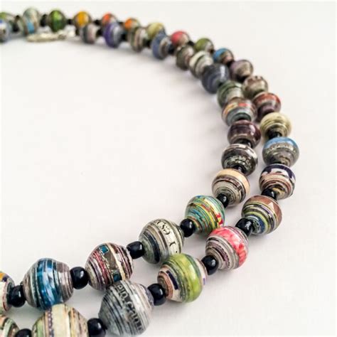 Items Similar To Paper Beads Necklace Pearl Shaped Paper Beads Paper