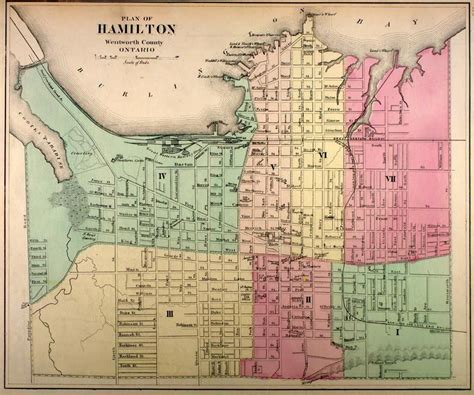 Vintage Hamilton Map Ontario Map Hamilton Ontario Hamilton Ontario