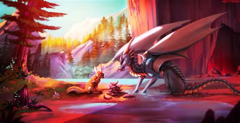 Dragon Wolf Fantasy Digital Painting Painting Art Dragon Wolf