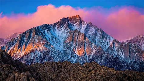Mountain Lone Pine Peak California Usa Scenery Pc Desktop 4k Wallpaper