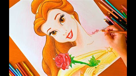 Explore the enchanting world of disney princess. Drawing: PRINCESS BELLE | Disney | BUDGET ART - YouTube