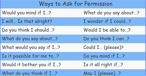 Ways To Ask For Permission Envocabulary Com
