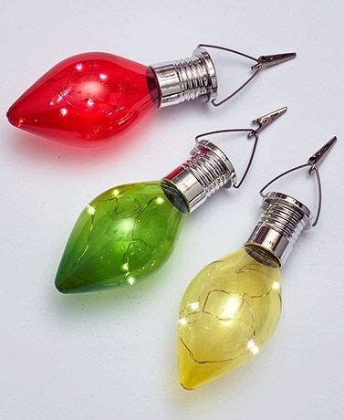 Set of 3 Solar Holiday Ornaments in 2021  Christmas tree light bulbs