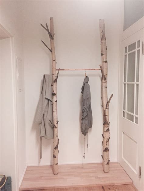 Ikea hack eine flur garderobe schlitten garderobe selbst bauen in 2019 diy coat rack upcycled. Tolle garderobe birke | Garderobe selber bauen, Wohnen ...
