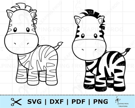 Cute Zebra Svg Png Dxf Pdf Cricut Cut Files Silhouette Etsy