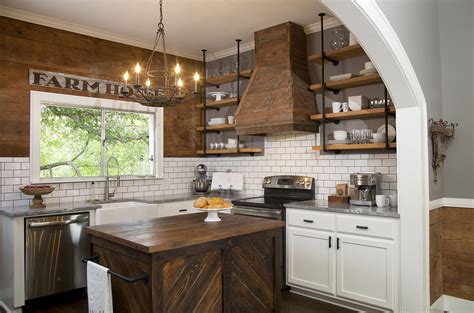 Modern kitchen with black wood cabinets and open shelving. 21+ Inspiring Ideas for Black Kitchen Cabinets in 2019