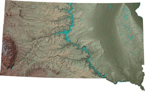 South Dakota Geological Survey Shaded Relief Map