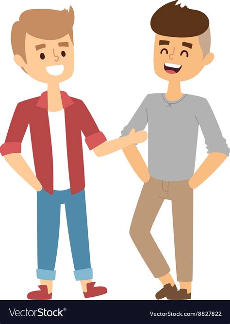 Two Friends Royalty Free Vector Image Vectorstock