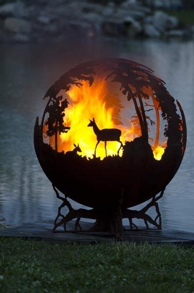 Hand Crafted Custom Up North Fire Pit Sphere 37 Inches By The Fire