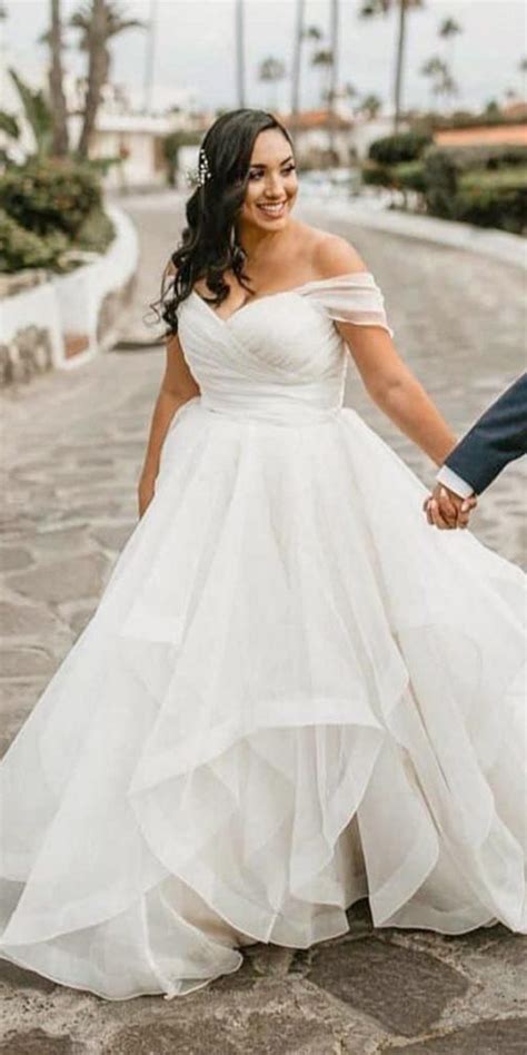 Plus Size Wedding Dressplus Size Off Shoulder Sleeve Bridal Dress · Sancta Sophia · Online