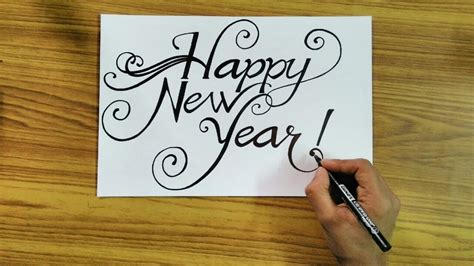 How To Write Happy New Year 2019 In Style Calligraphy Technique