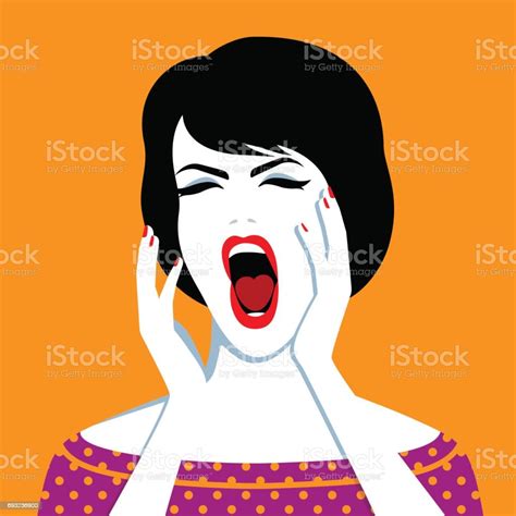 Beautiful Screaming Woman Stock Illustration Download Image Now IStock