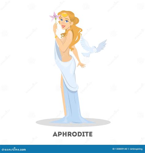 Aphrodite En El Vestido Blanco Diosa Antigua Hermosa Griega Ilustraci N Del Vector Ilustraci N