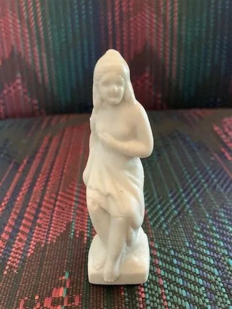ANTIQUE UNGLAZED BISQUE Art Pottery Female Nude Figurine Lady Vintage