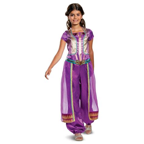 Girls Jasmine Purple Classic Halloween Costume Aladdin Live Action