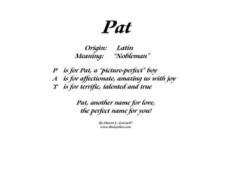 Meaning Of Pat Lindseyboo