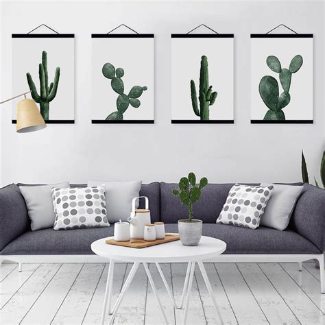 Whether you're looking for candles or wall prints we've got you covered. Nordic Modern Floral Watercolor Green Cactus Framed Canvas ...